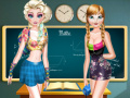 Игри Elsa And Anna Highschool Fashion