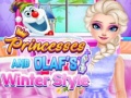 Игри Princesses And Olaf's Winter Style