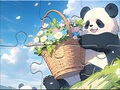 Игри Jigsaw Puzzle: Basket Flower Panda