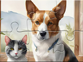 Игри Jigsaw Puzzle: Oil Painting Dog And Cat