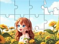 Игри Jigsaw Puzzle: Sunflower Girl