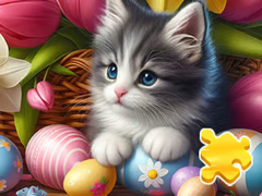 Игри Jigsaw Puzzle: Easter Cat