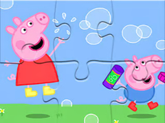 Игри Jigsaw Puzzle: Peppa Pig Blow Bubbles