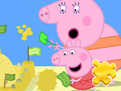 Игри Jigsaw Puzzle: Peppa Pig Making Sand