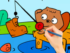 Игри Coloring Book: Fishing Squirrel