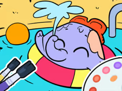 Игри Coloring Book: Elephant Swim