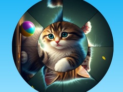 Игри Round Jigsaw Puzzle Collect Pictures with Cute Kittens