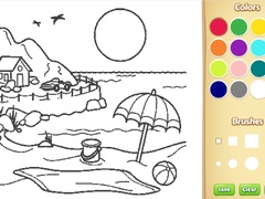 Игри Beach Coloring Book For Kids