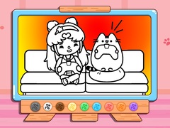 Игри Coloring Book: Toca Life With Pusheen