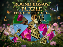Игри Round Jigsaw Puzzle - Collect the Butterfly