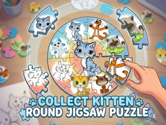 Игри Round jigsaw Puzzle - Collect Kitten